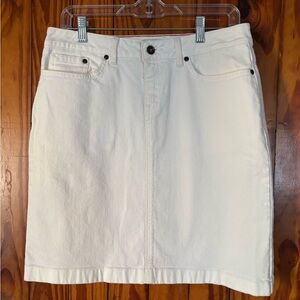 L.L. Bean White Denim Mini Skirt size 8P